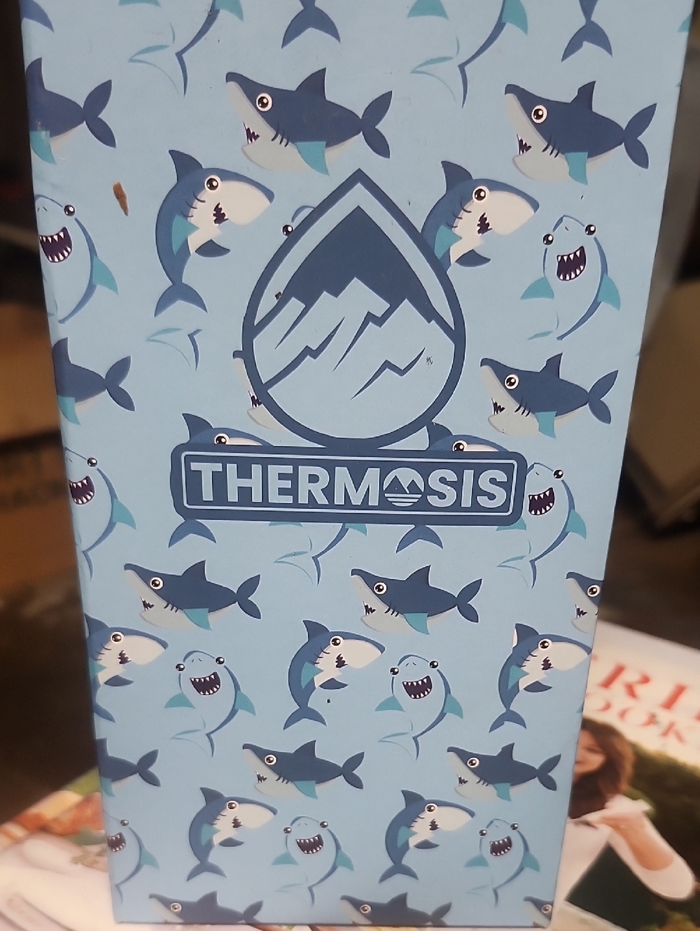 NQT Thermosis Blue Shark 14 Oz Stainless Steel Water Botyle